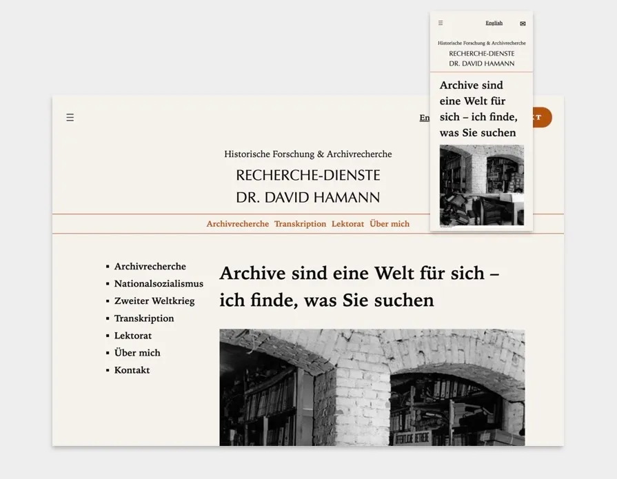 screenshot website recherche dienste